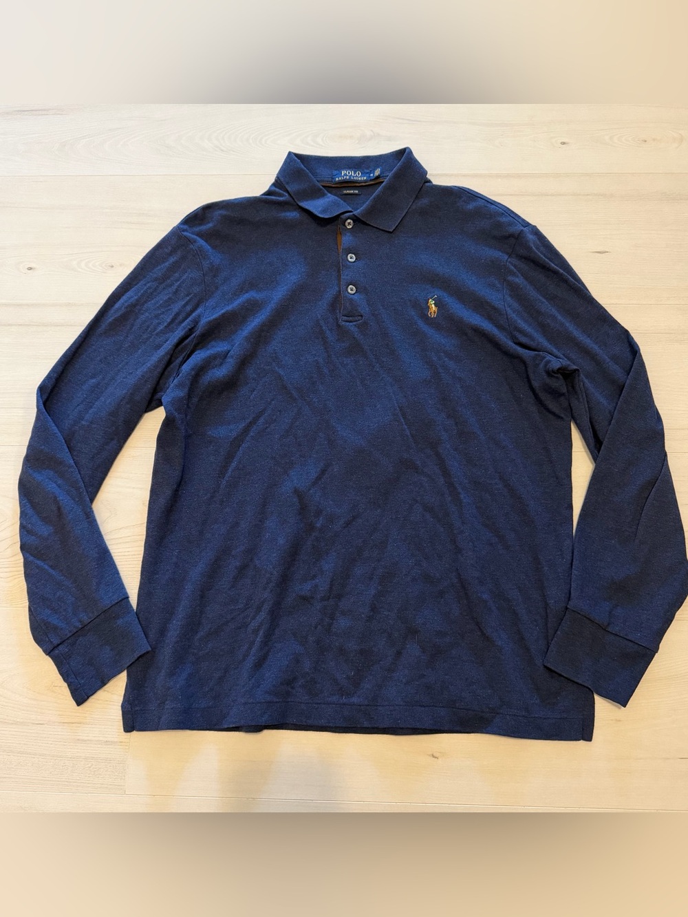 Ralph Lauren Navy Long-Sleeve Polo Medium